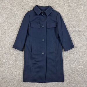 Vintage 50s 60s Don Loper Navy Car Swing Top Coat Womens M Mid Century Mod Retro